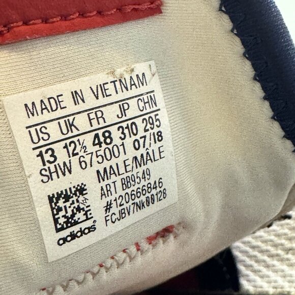 Adidas Pharrell Tennis HU Billionaire Boys Club Mens Size 13  White Red Sneakers - Picture 8 of 8